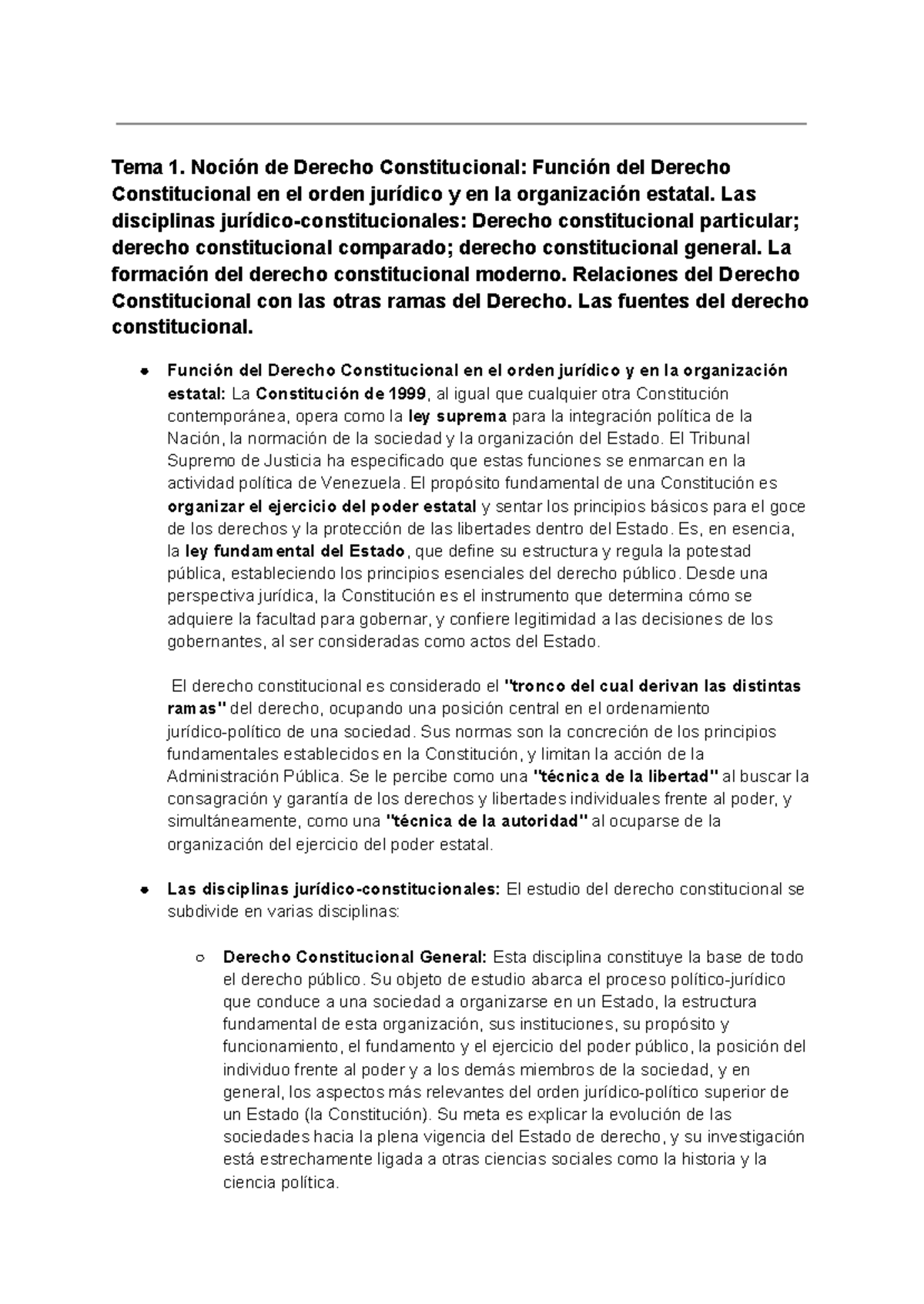 Notas de Derecho Constitucional: Función y Estructura del Estado - Studocu