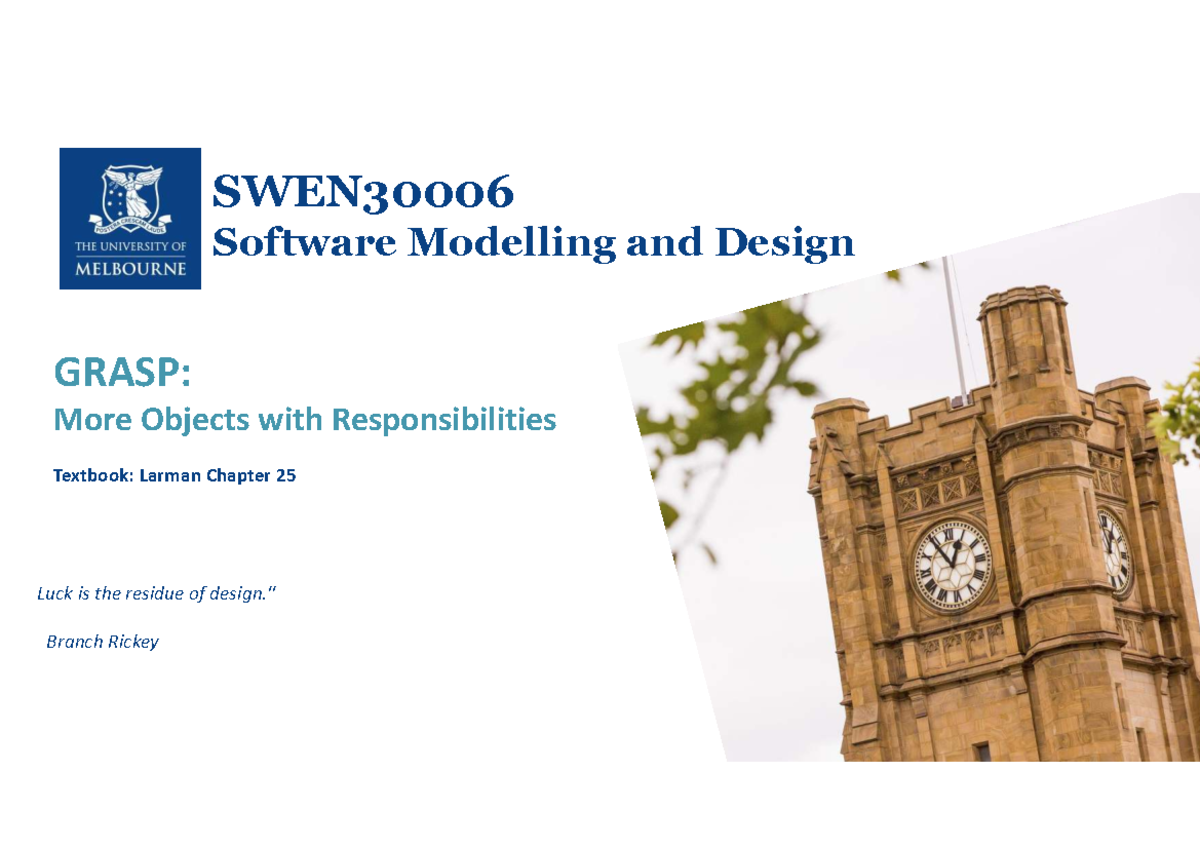 GRASP Principles in Software Design: Larman Chapter 25 Overview - Studocu