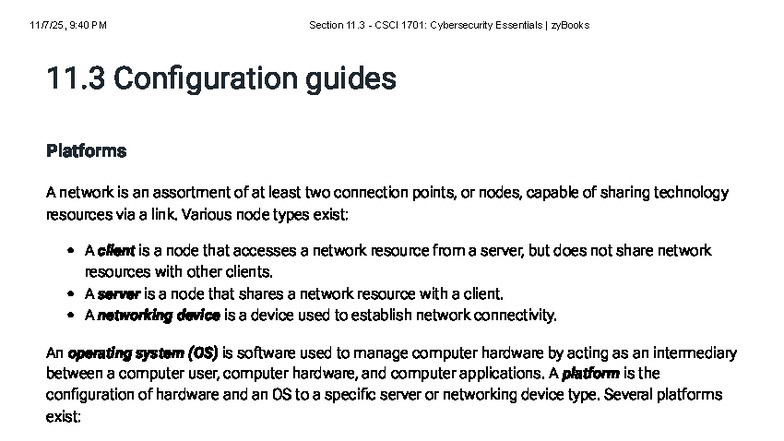 CSCI 1701: Cybersecurity Essentials - Nodes, Platforms & Secure ...