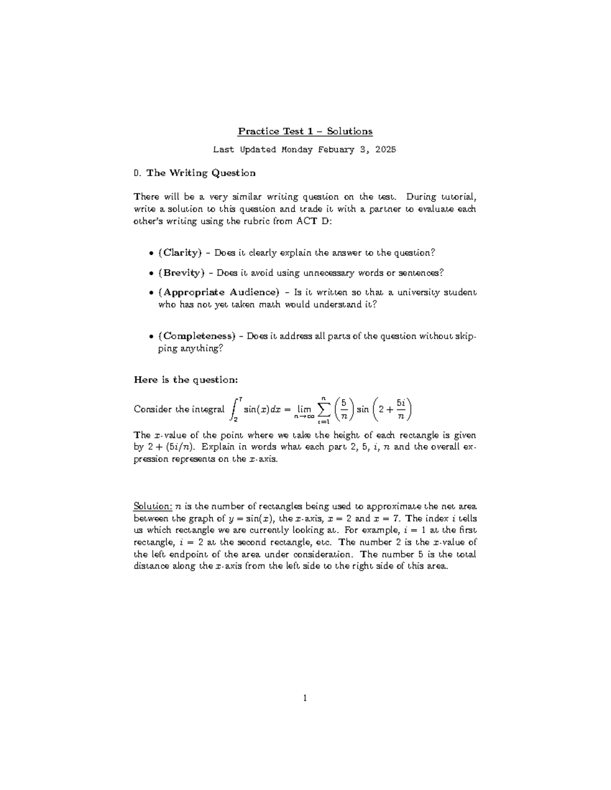 W4 tutorial and Practice Test 1 Solutions - Practice Test 1 – Solutions ...