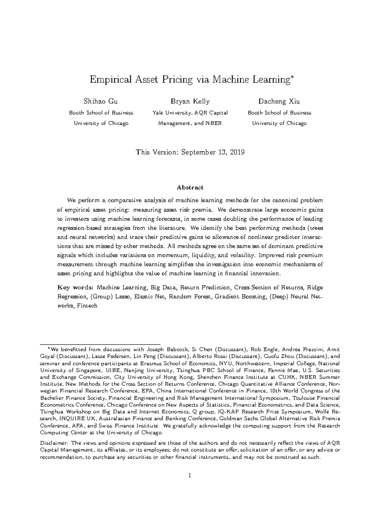 Machine Learning Methods for Empirical Asset Pricing: A Comparative ...