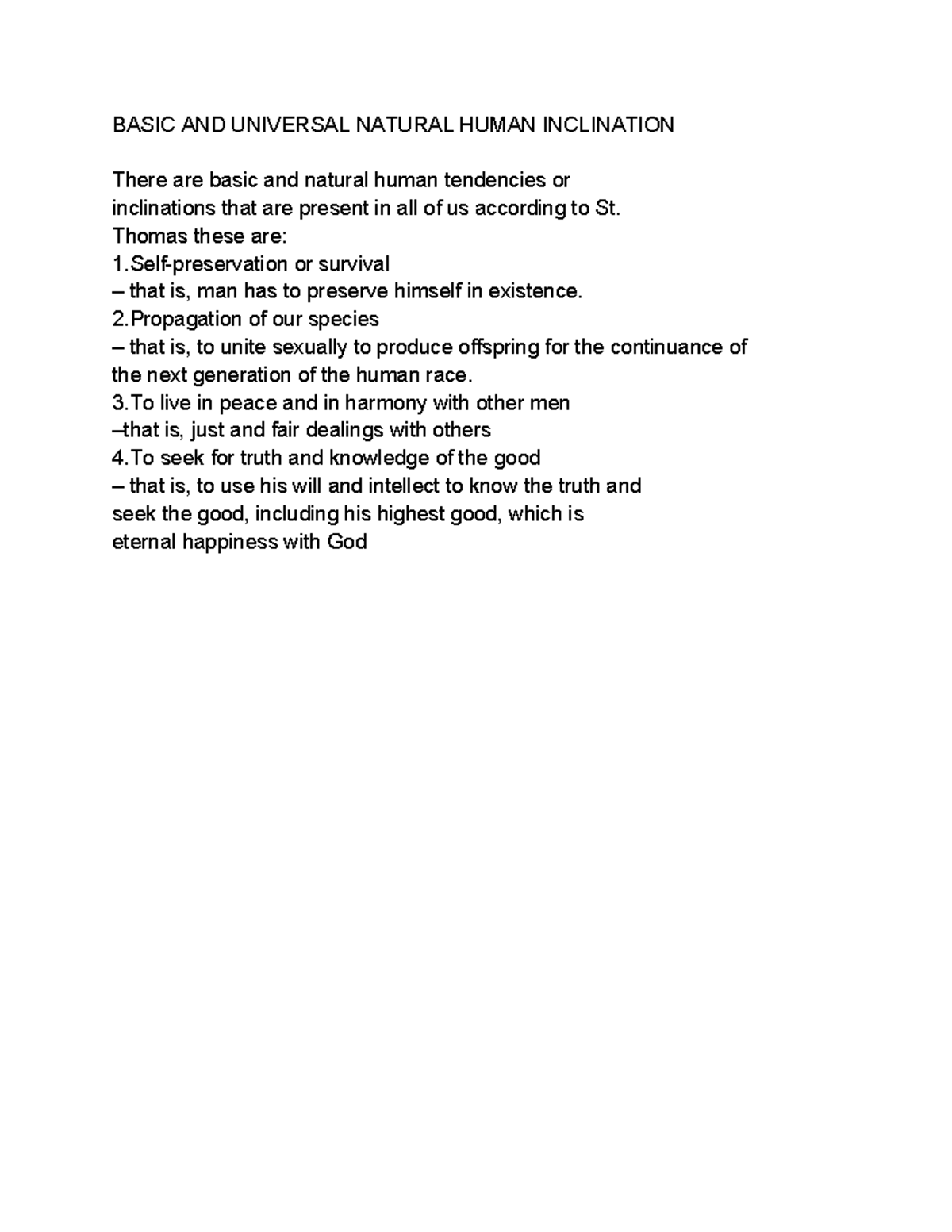 Basic Universal Human Inclinations: A Study on St. Thomas' Principles ...