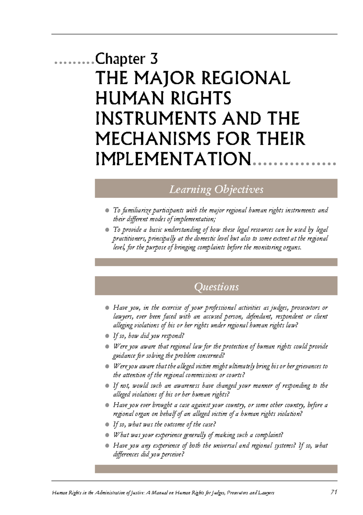 Human Rights Instruments & Their Implementation Mechanisms: Chapter 3 ...