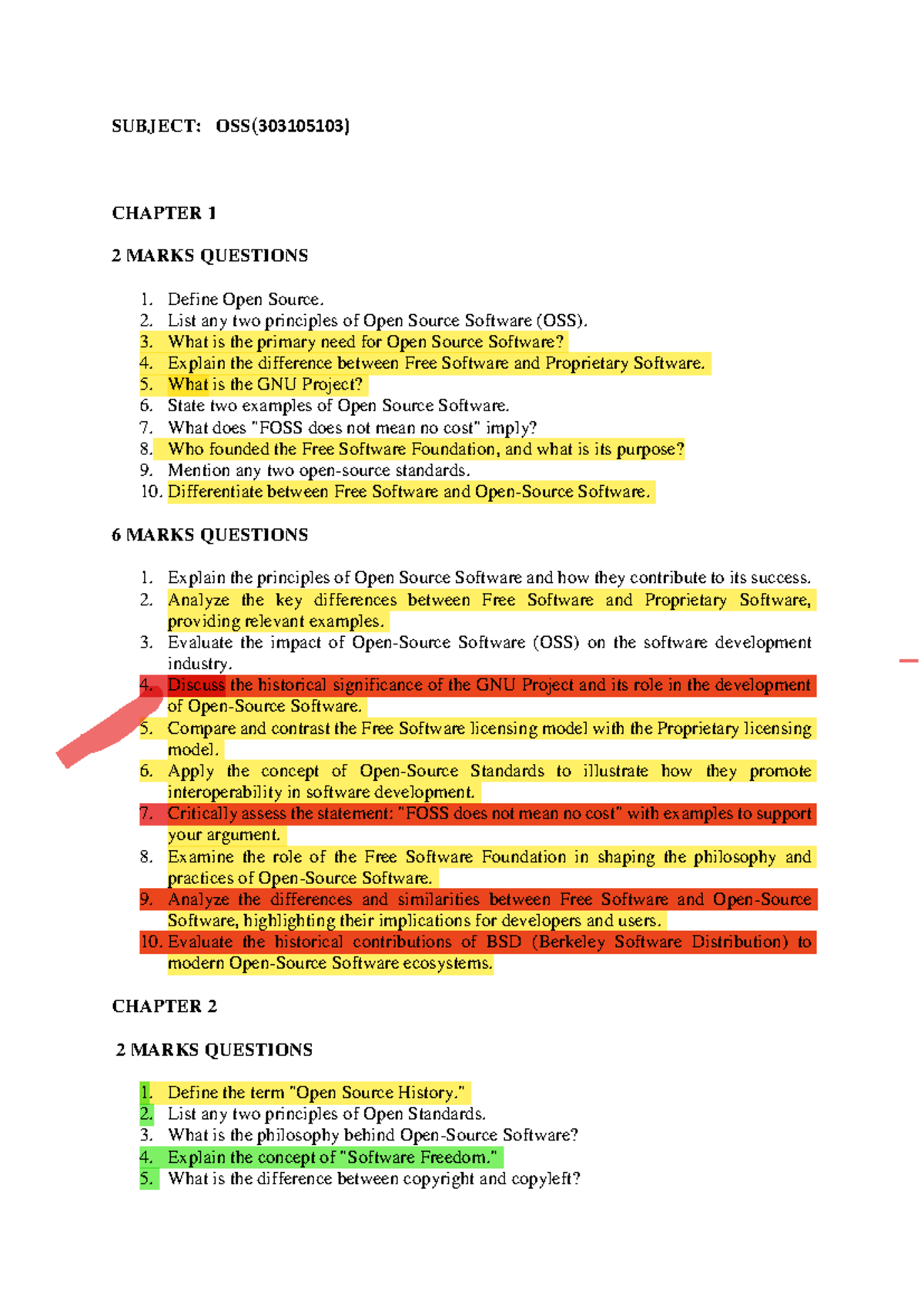 OSS Question Bank - Comprehensive Guide for OSS 303105103 Exam Prep ...