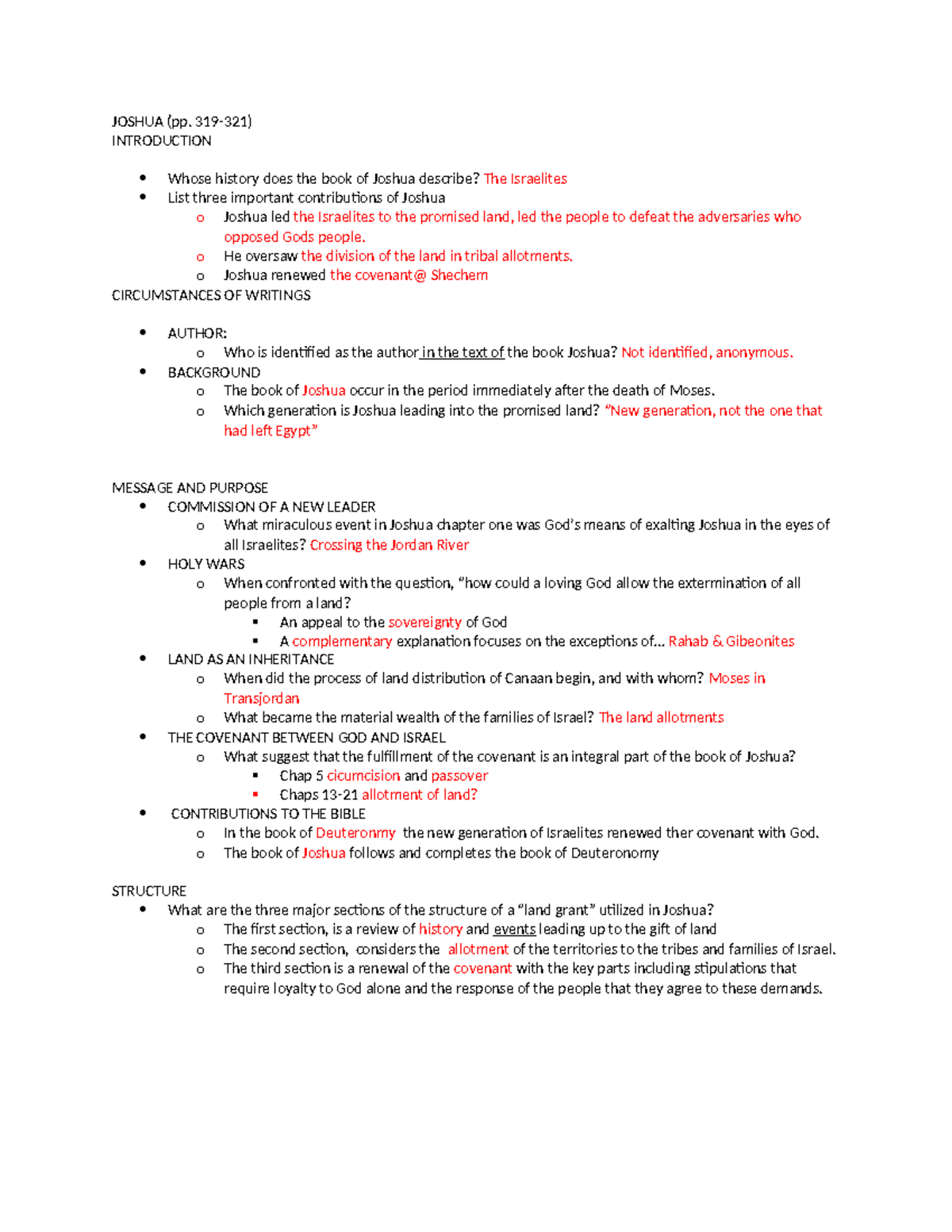 04 CSB STudy Bible - Study Guide Jos-Jdg-Ruth-1&2Sam - JOSHUA (pp. 319 ...