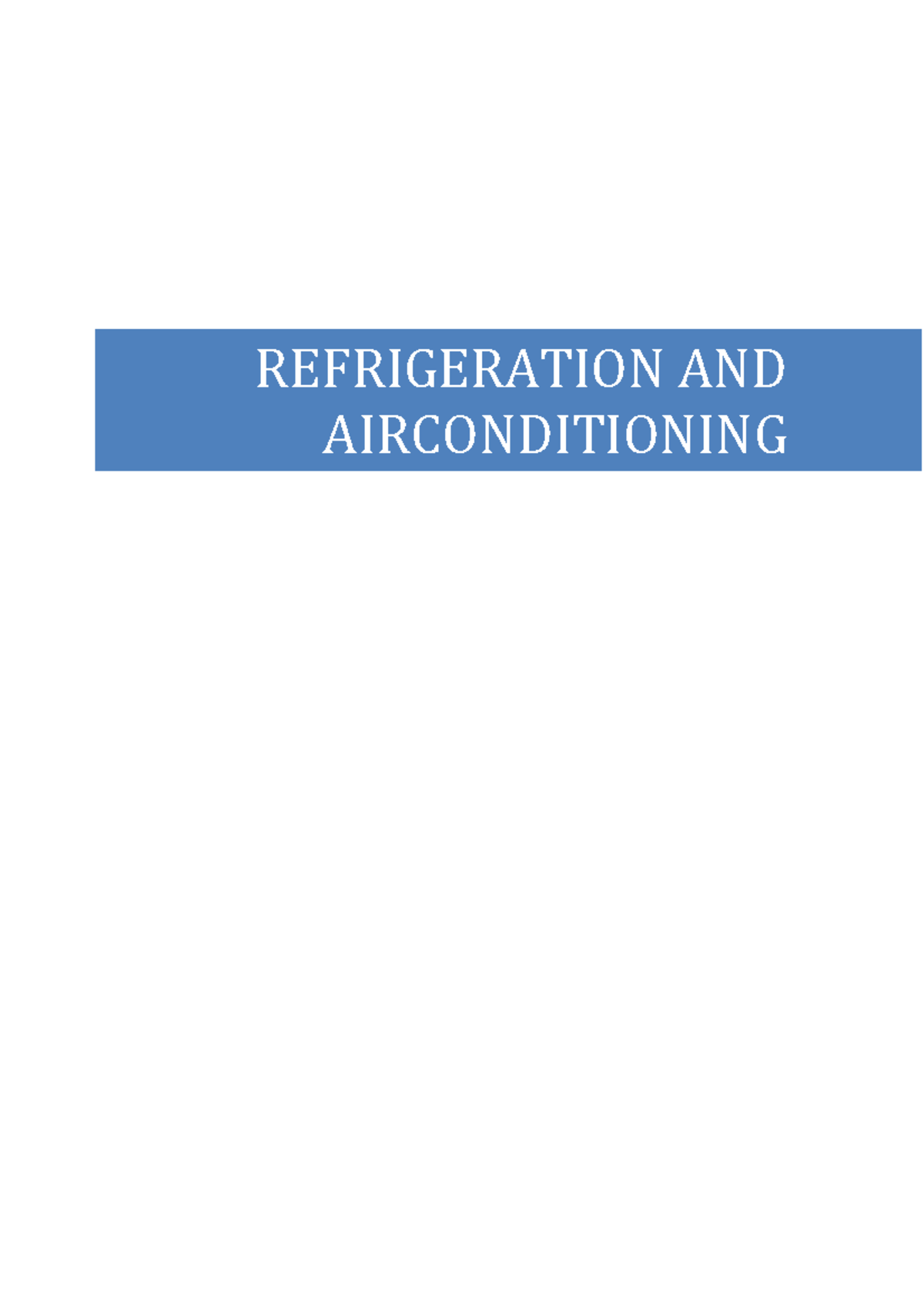 R&AC Course Notes - Advanced Refrigeration & Air Conditioning Systems ...