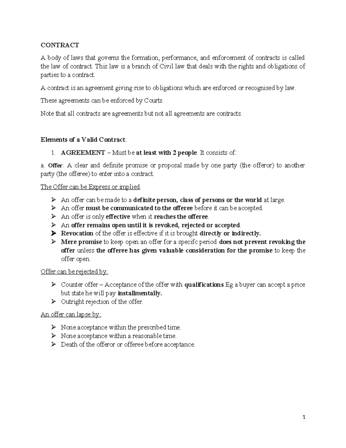 LAW 101: Introduction to Contract Law - Key Concepts and Principles ...