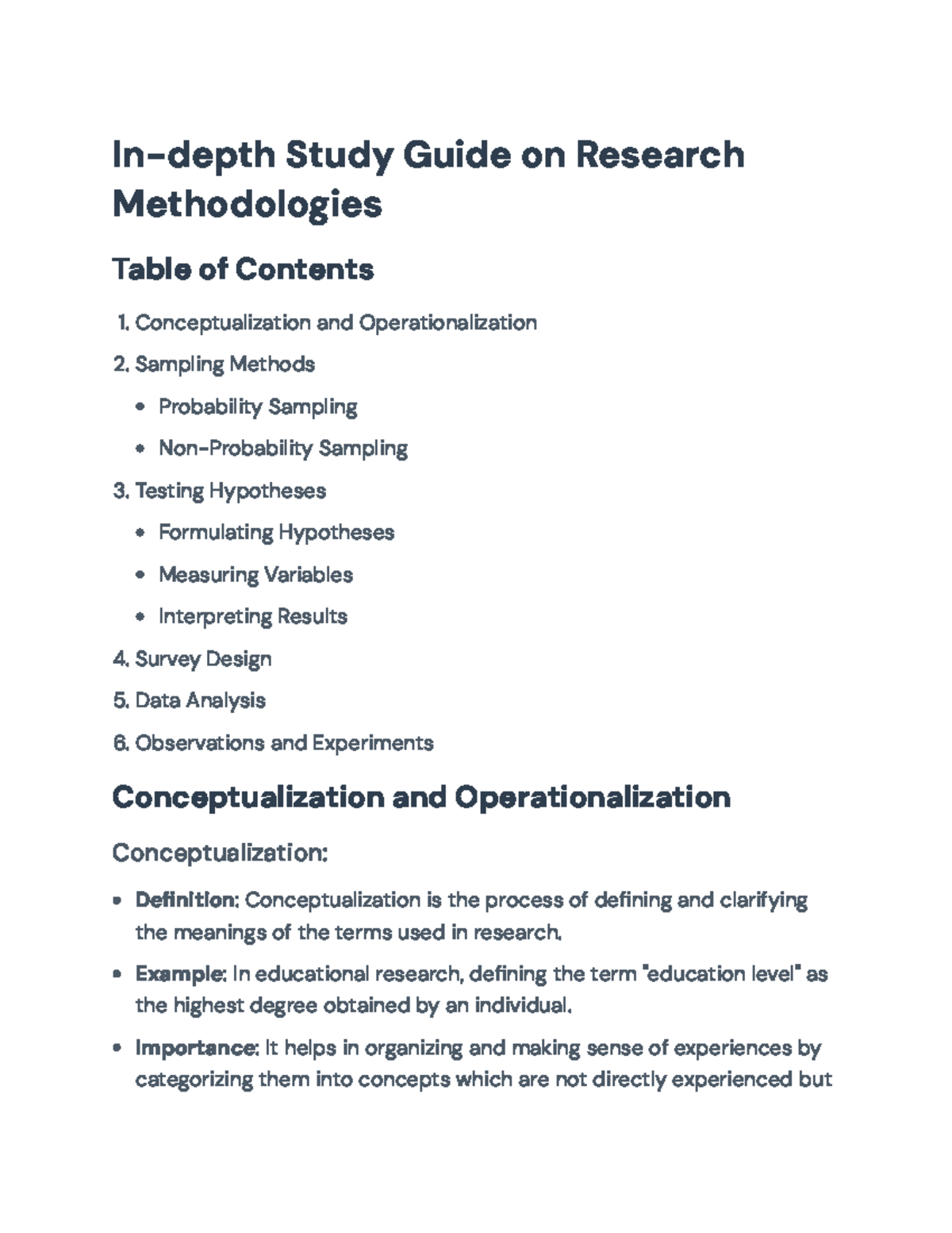 In-depth Study Guide on Research Methodologies and Design - In-depth ...