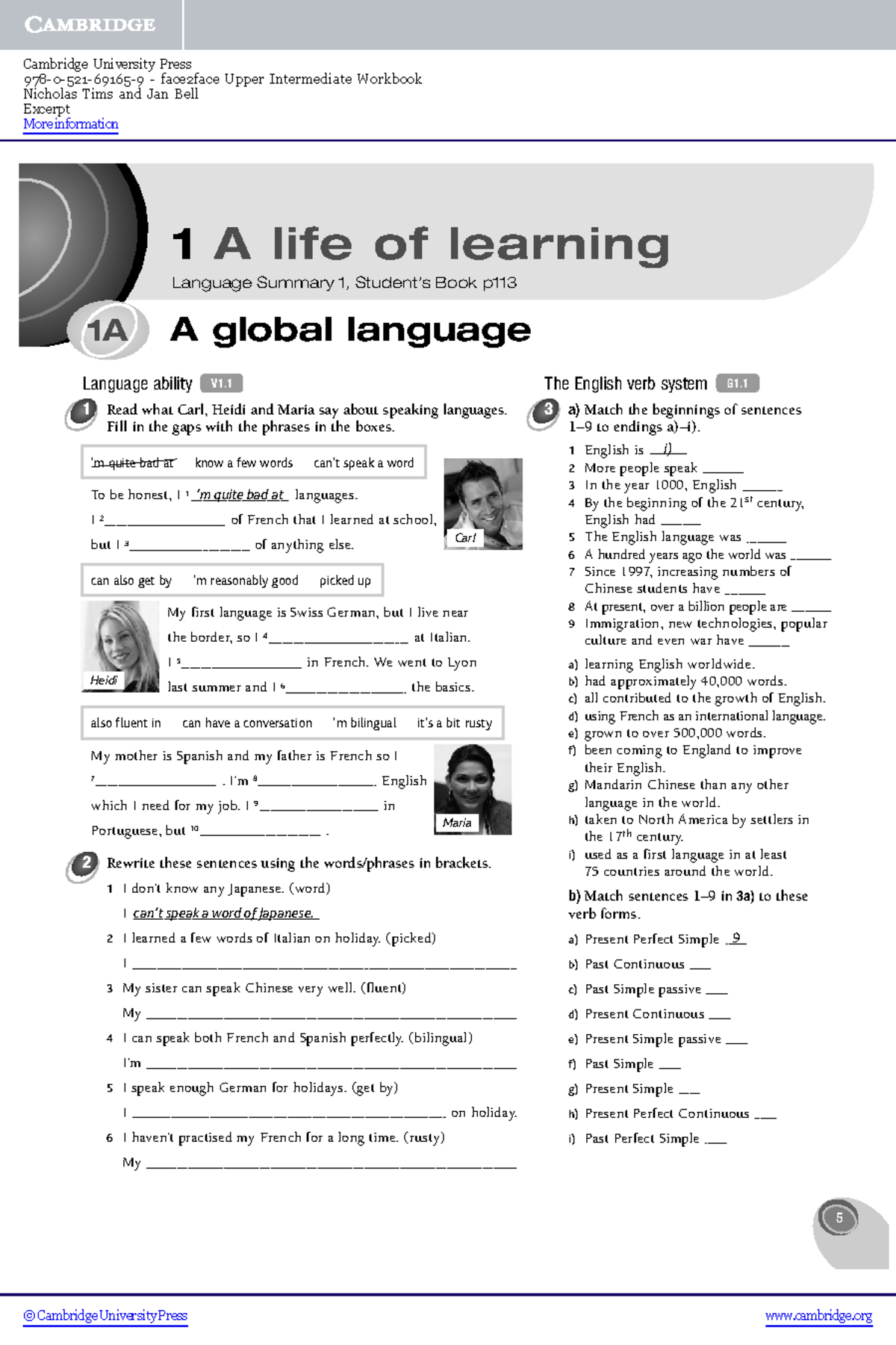 Face2face Upper Intermediate Workbook: Language Skills and Exercises ...