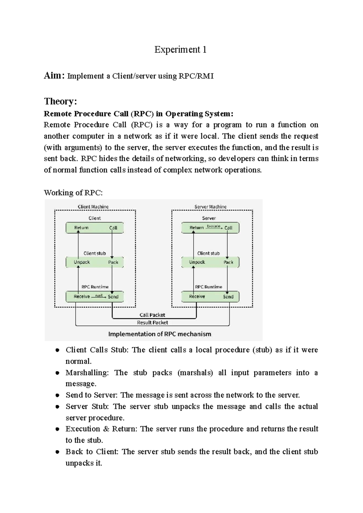 DC EXP 1 - Practical Material on Remote Procedure Call (RPC) - Studocu
