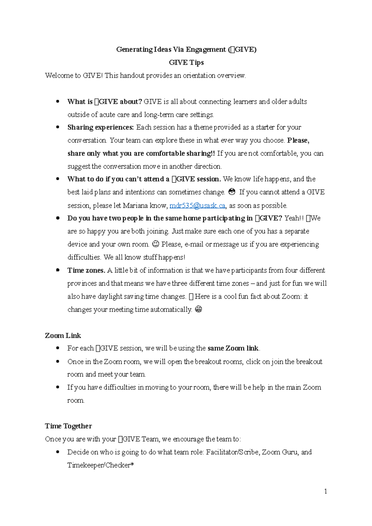 N306 GIVE Assignment Tips - Overview and Team Guidelines - Studocu