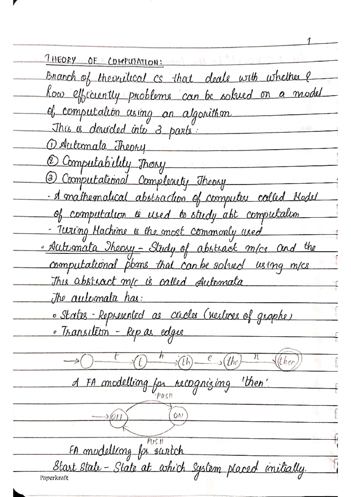 Flat mod 3(half),4,5 - Its lecture notes - Theory of Computation - Studocu
