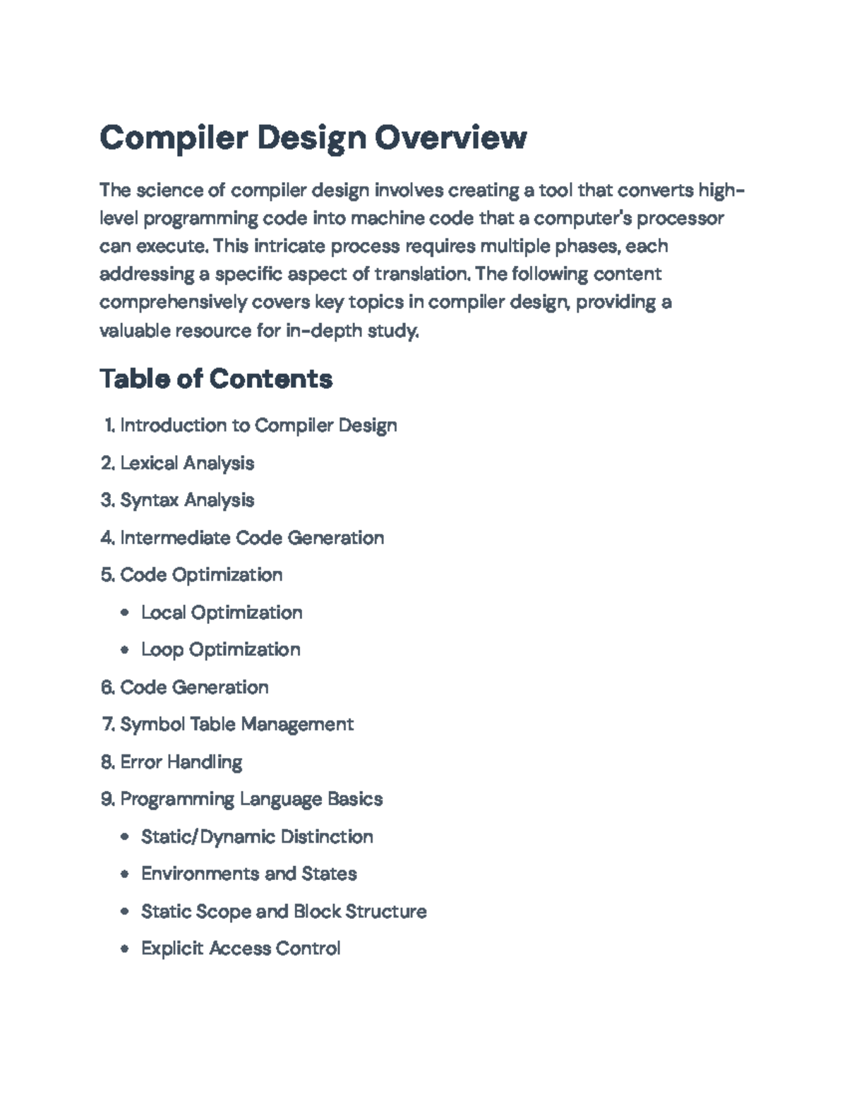 Compiler Design (CSE301): In-Depth Overview of Principles & Techniques ...