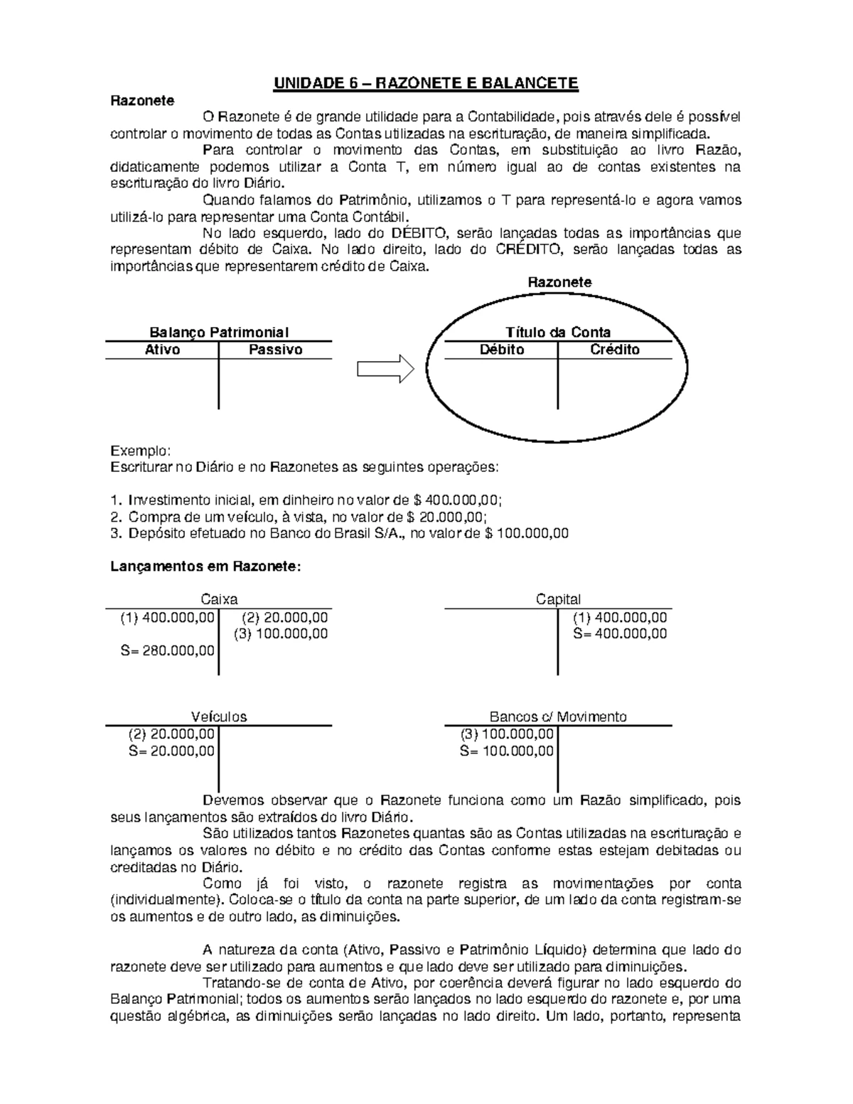 UNID 6 - Exercícios DE Razonetes (2019 02 04 19 01 43 UTC) - EXERCÍCIOS ...
