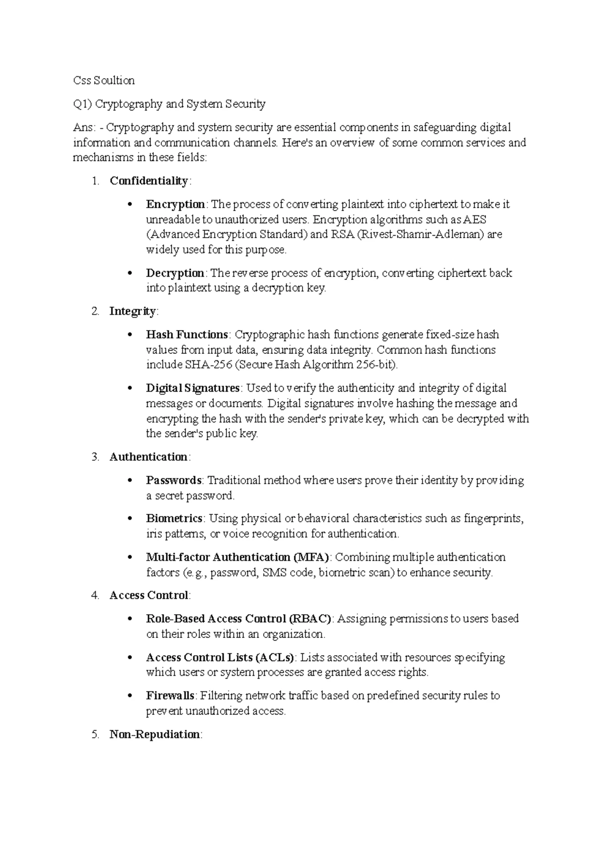 Cryptography and System Security (CS101) Assignment 01 Solutions and ...