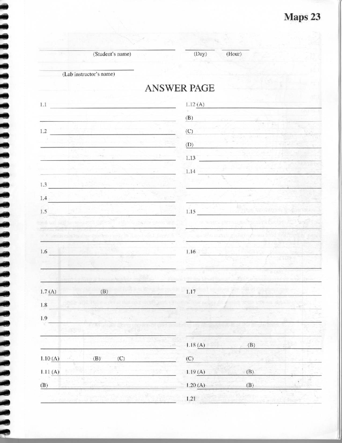 Lab 1 Maps - Fill in the Blank Contour Mapping Exercise - Studocu