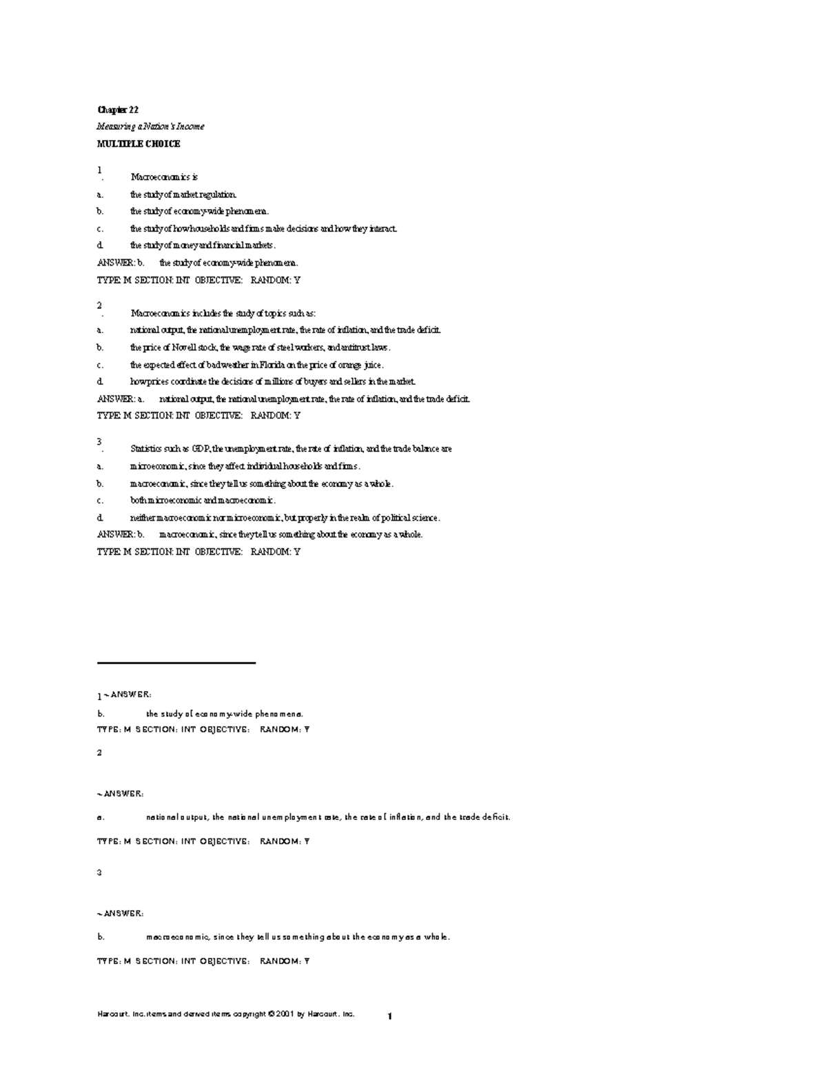 Chapter 22: Measuring Income - Multiple Choice Questions - Studocu