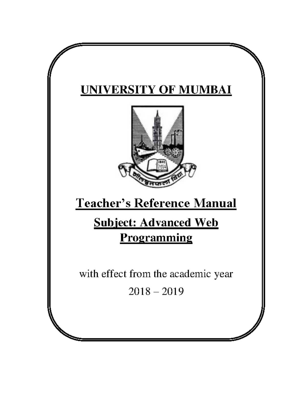 Advanced Web Programming Manual for TYBscIT Students - Studocu