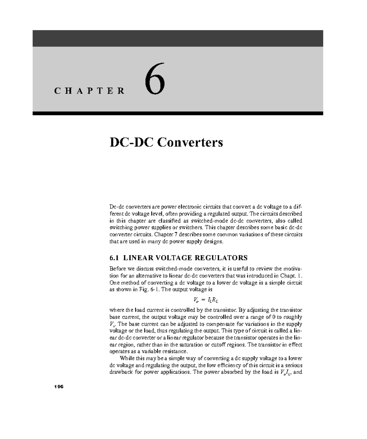DC-DC Converters Overview - Power Electronics (Course Code: EE123 ...