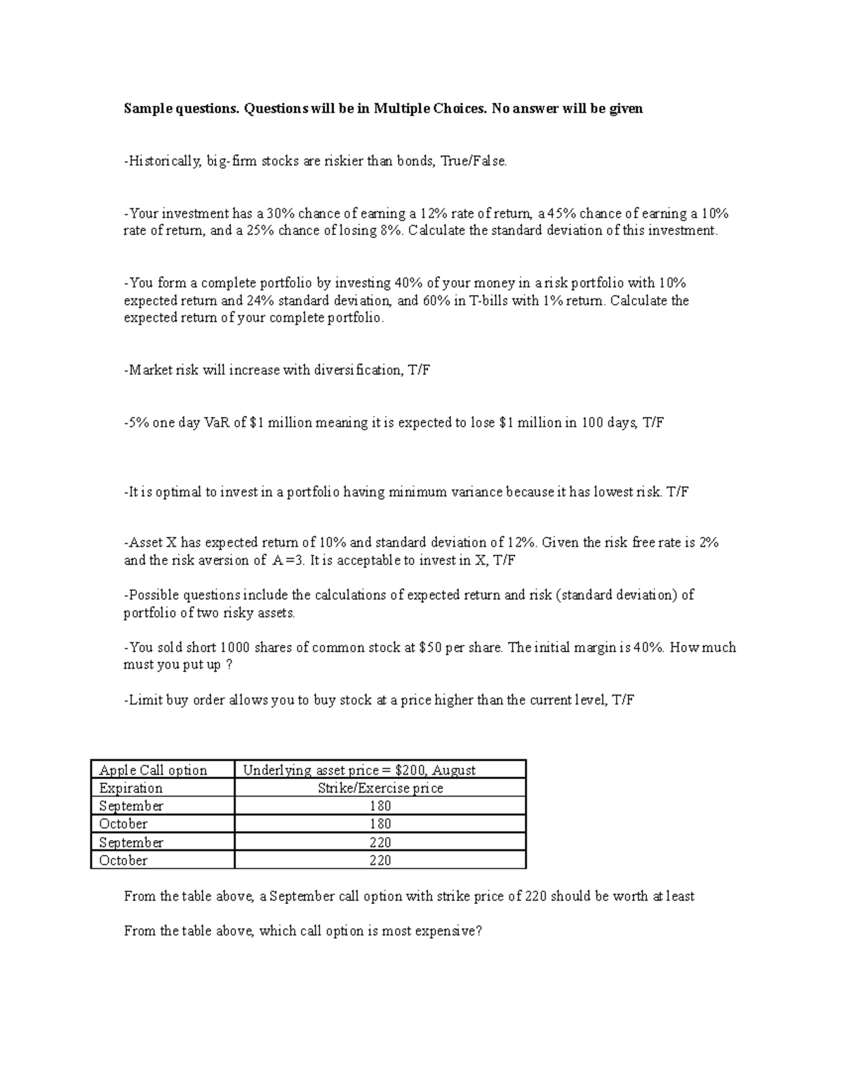 Midterm 2020 Questions: Multiple Choice & Calculations Guide - Studocu