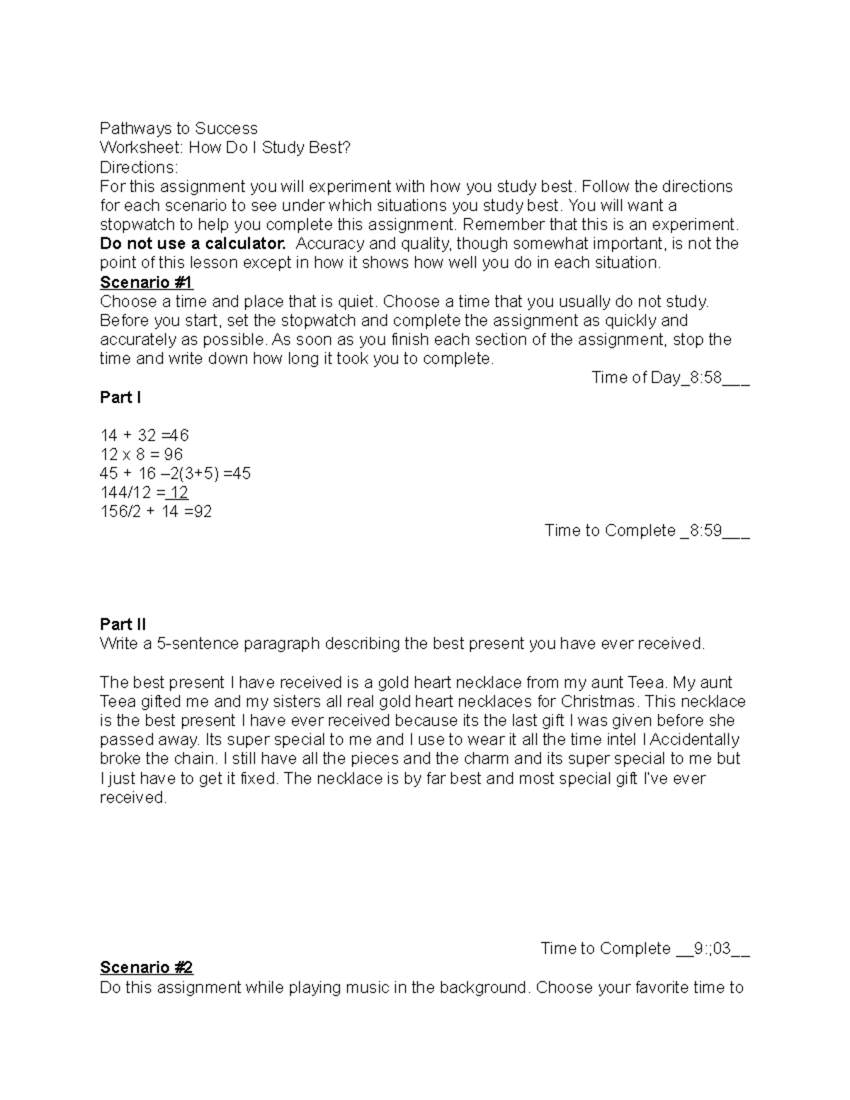 Worksheet: Strategies to Discover My Best Study Methods - Studocu