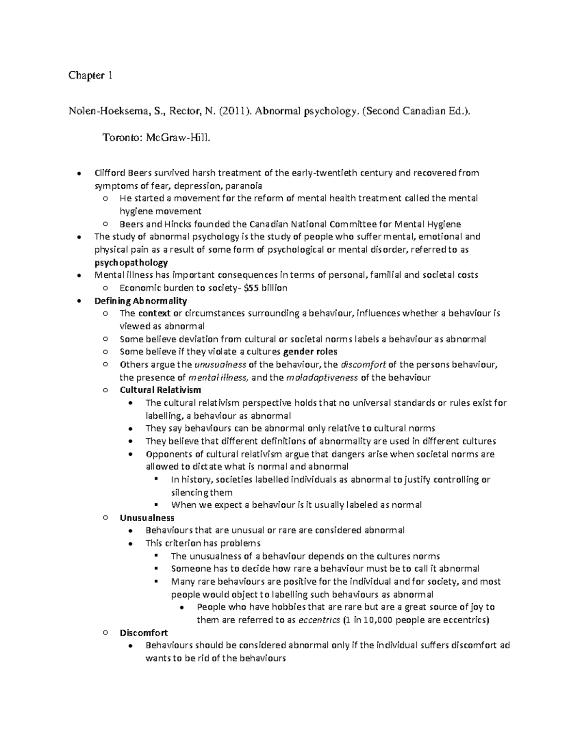 Psychological Disorders - Lecture Notes - Abnormal Psychology Overview ...