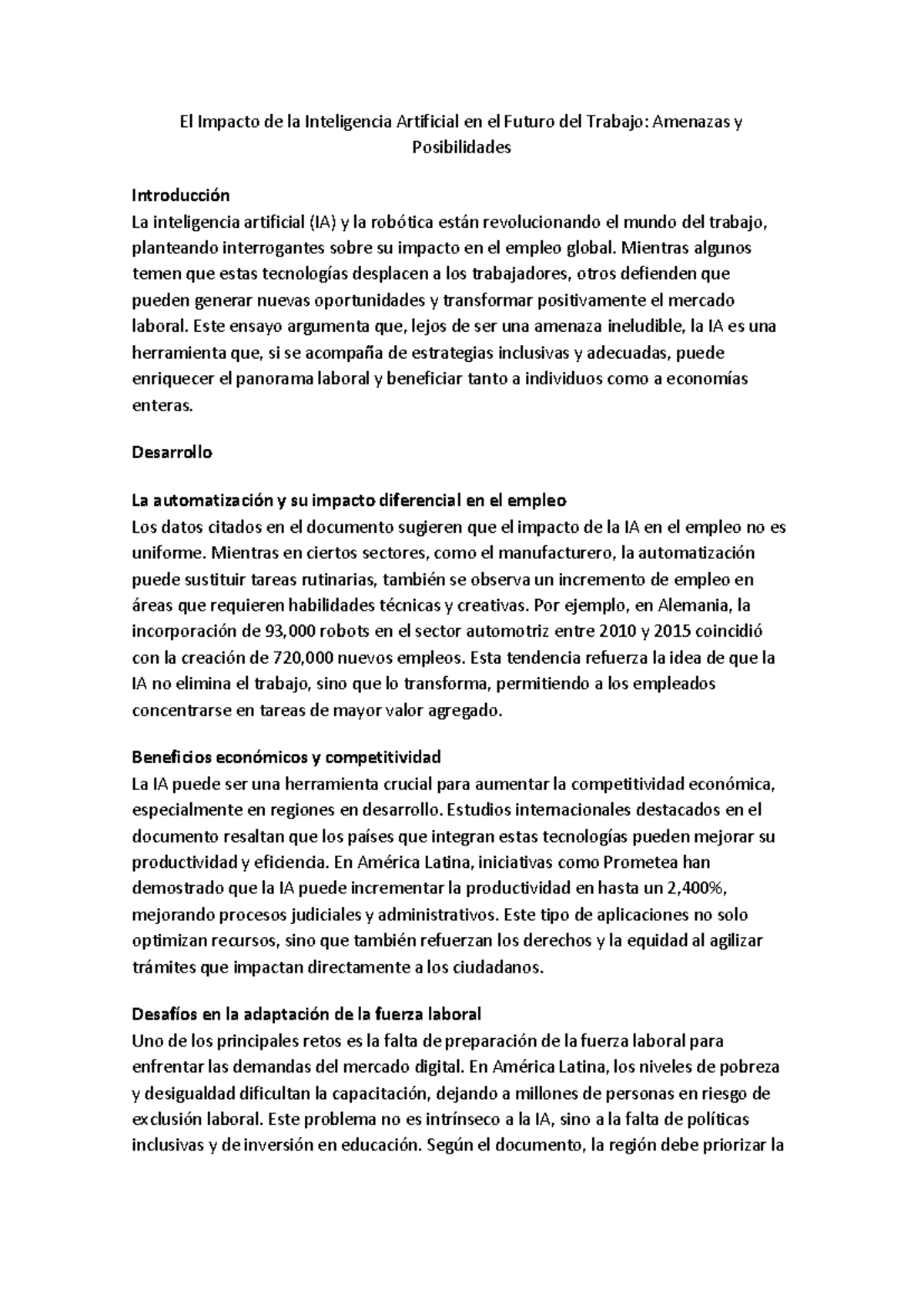 El Impacto de la Inteligencia Artificial en el Futuro del Trabajo ...
