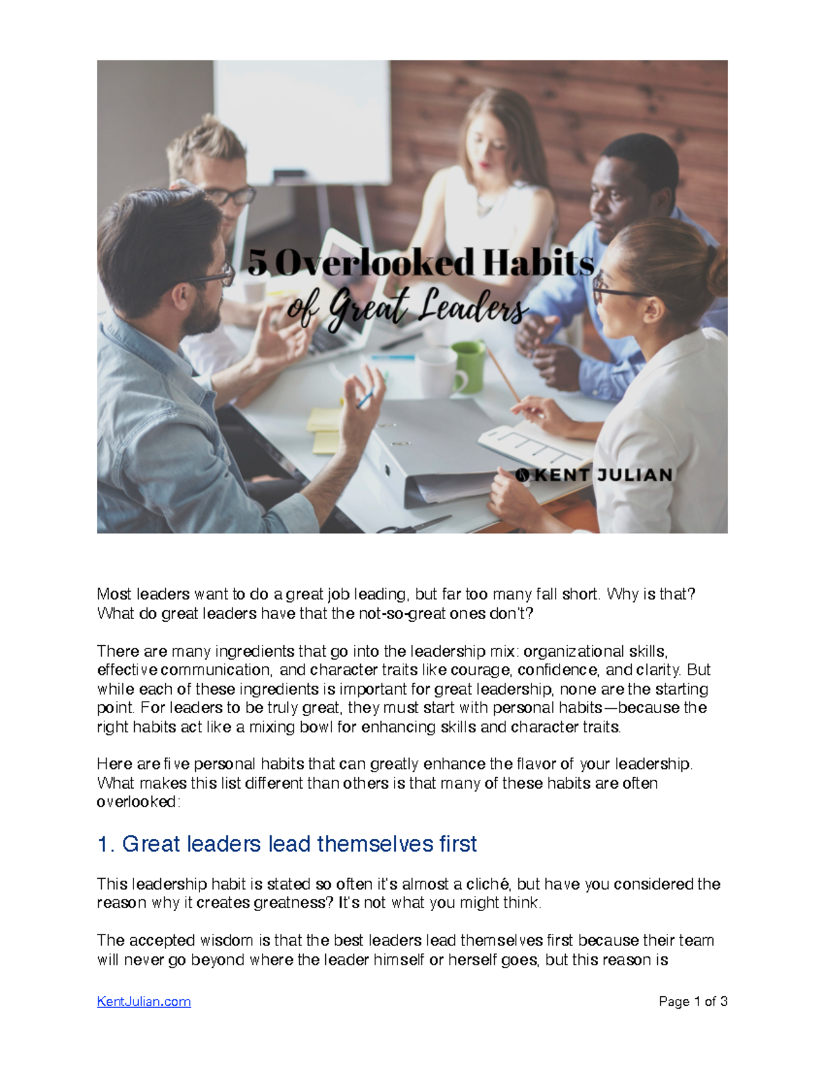 5 Overlooked Leadership Habits for Effective Leaders - Studocu