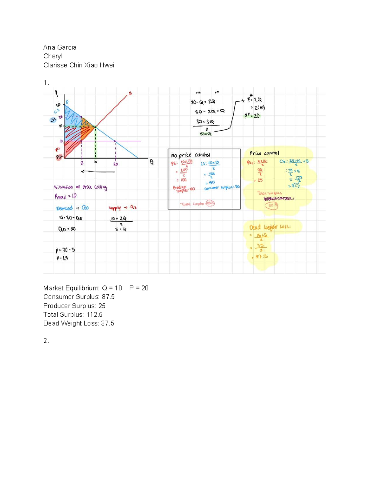 ECO 101 Problem Set 3 Solutions: Market Equilibrium & Tax Impacts - Studocu