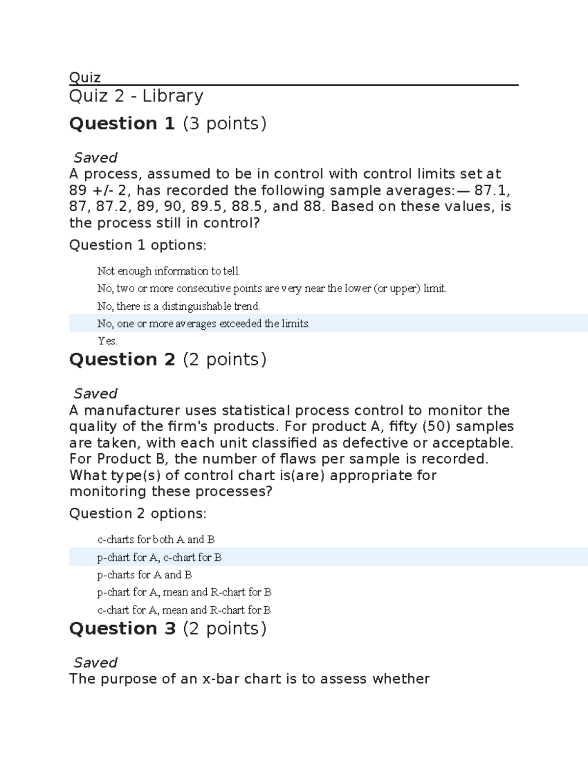 Quiz 2 - Managing Quality Concepts and Techniques - Studocu