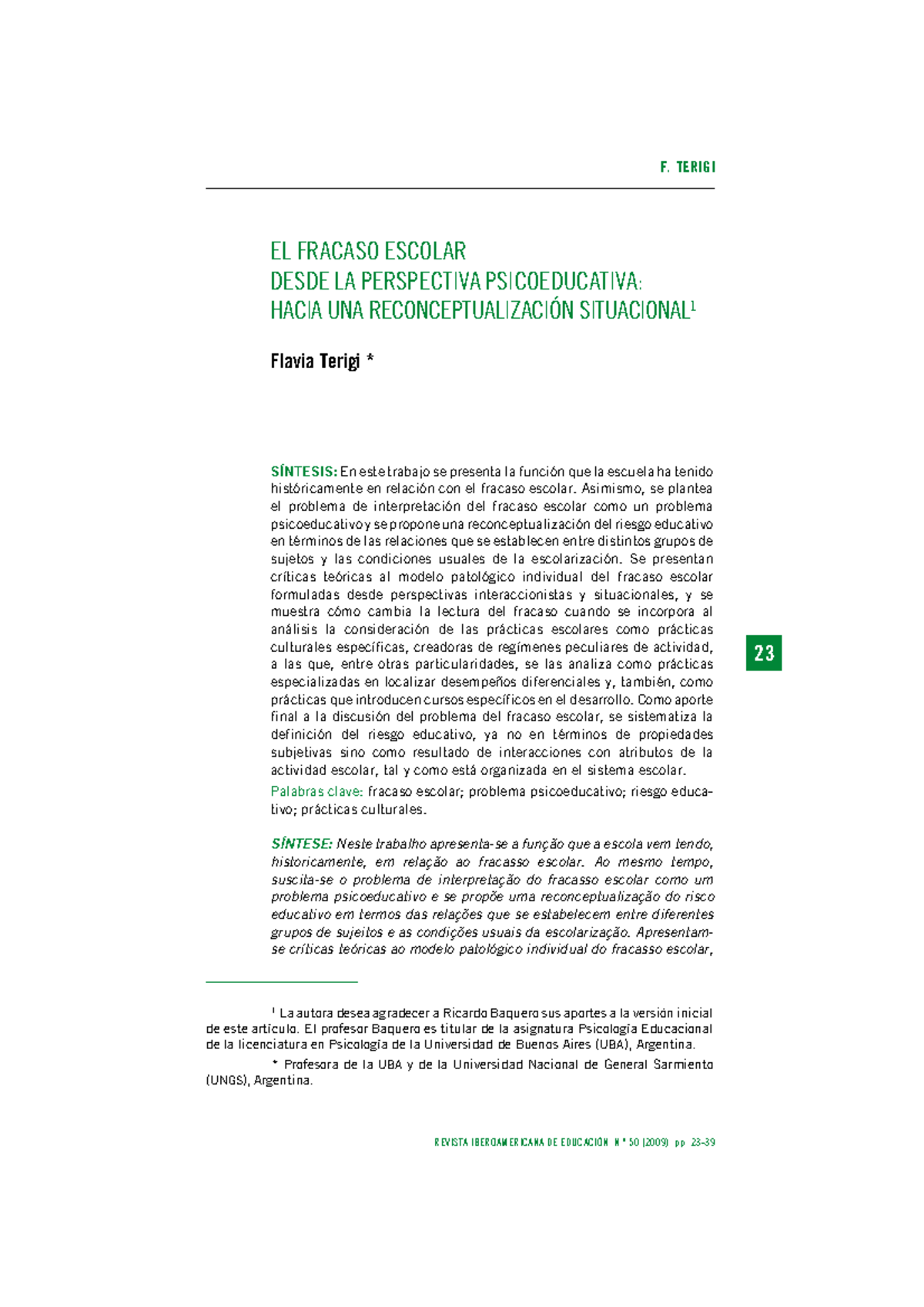 El fracaso escolar desde la perspectiva psicoeducativa: una ...
