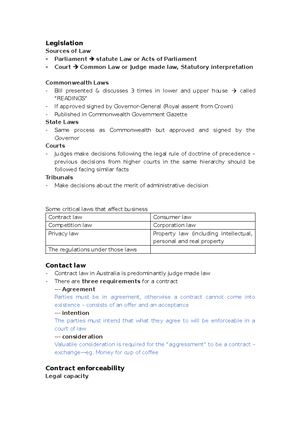 COMM1100 Week 4 Notes - Legal Rights and Stakeholder Frameworks - Document Preview