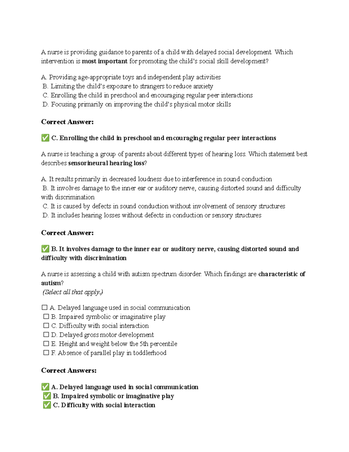 PED 2 Exam Review: Key Concepts in Pediatric Nursing - Studocu