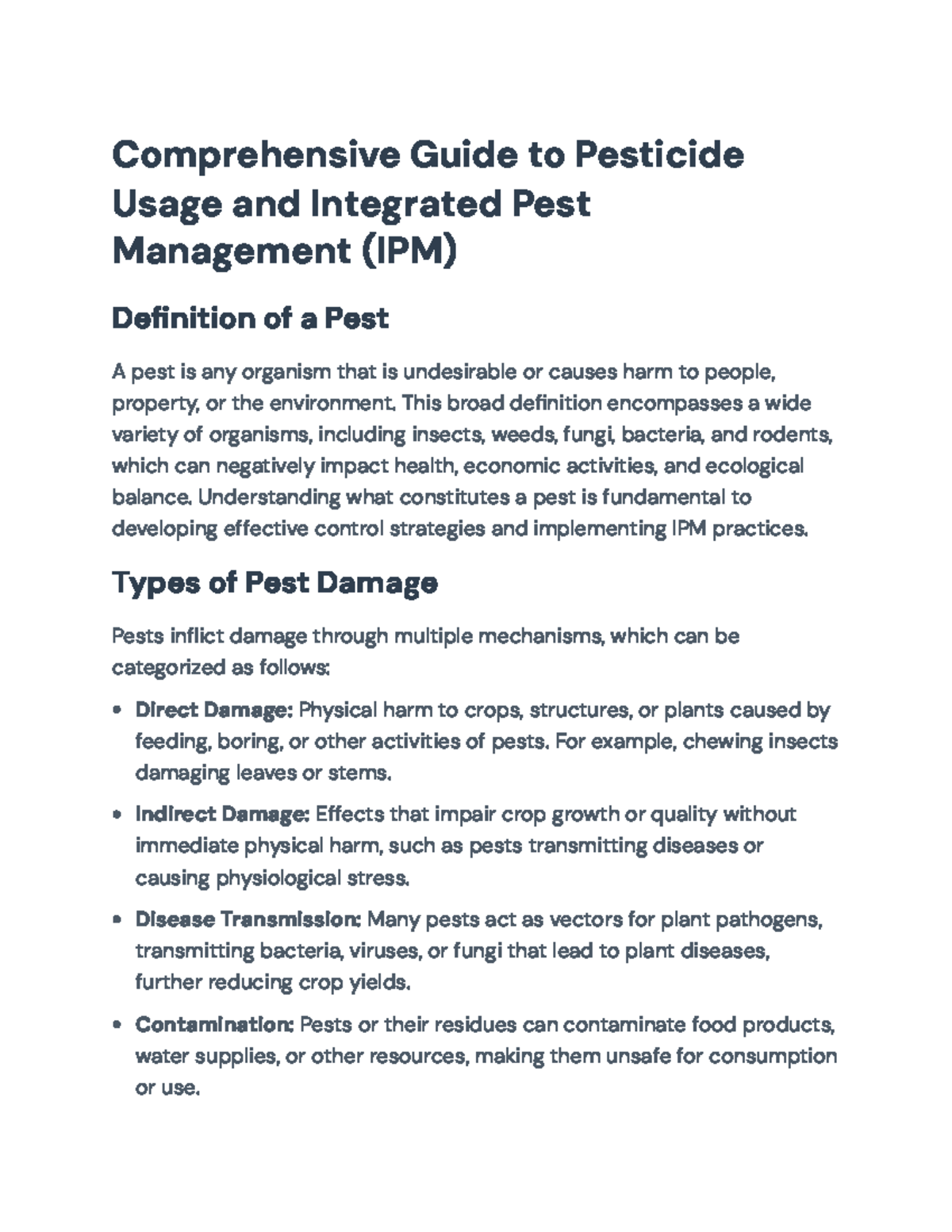 Comprehensive Overview of IPM Strategies for Pest Management (AGRI 101 ...