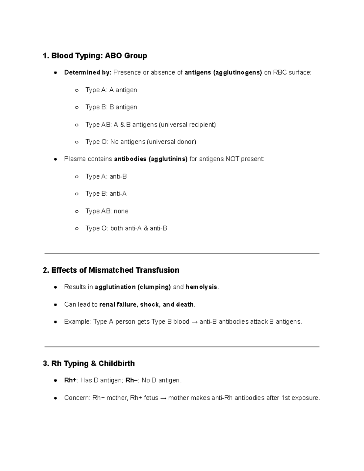 A&P 2 Exam #1: Overview of Blood Typing, Hematology & Cardiac Function ...