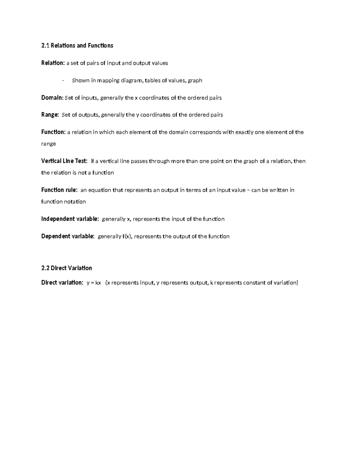 Algebra 2 Honors Worksheet: Section 1 - Unit 1 Overview - Studocu