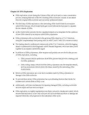 DNA Replication - Study Notes & Assignments - Studocu
