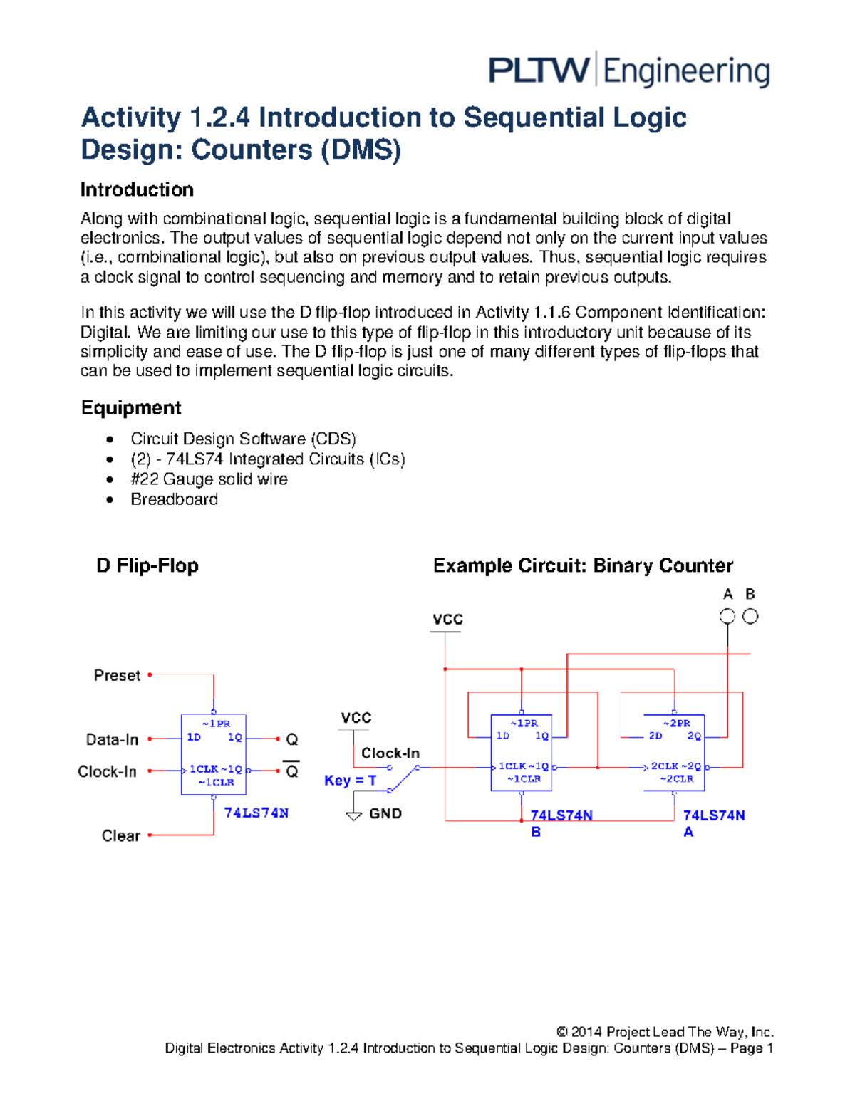Activity 1.2.4: Intro to Sequential Logic Design - Counters (DMS) - Studocu