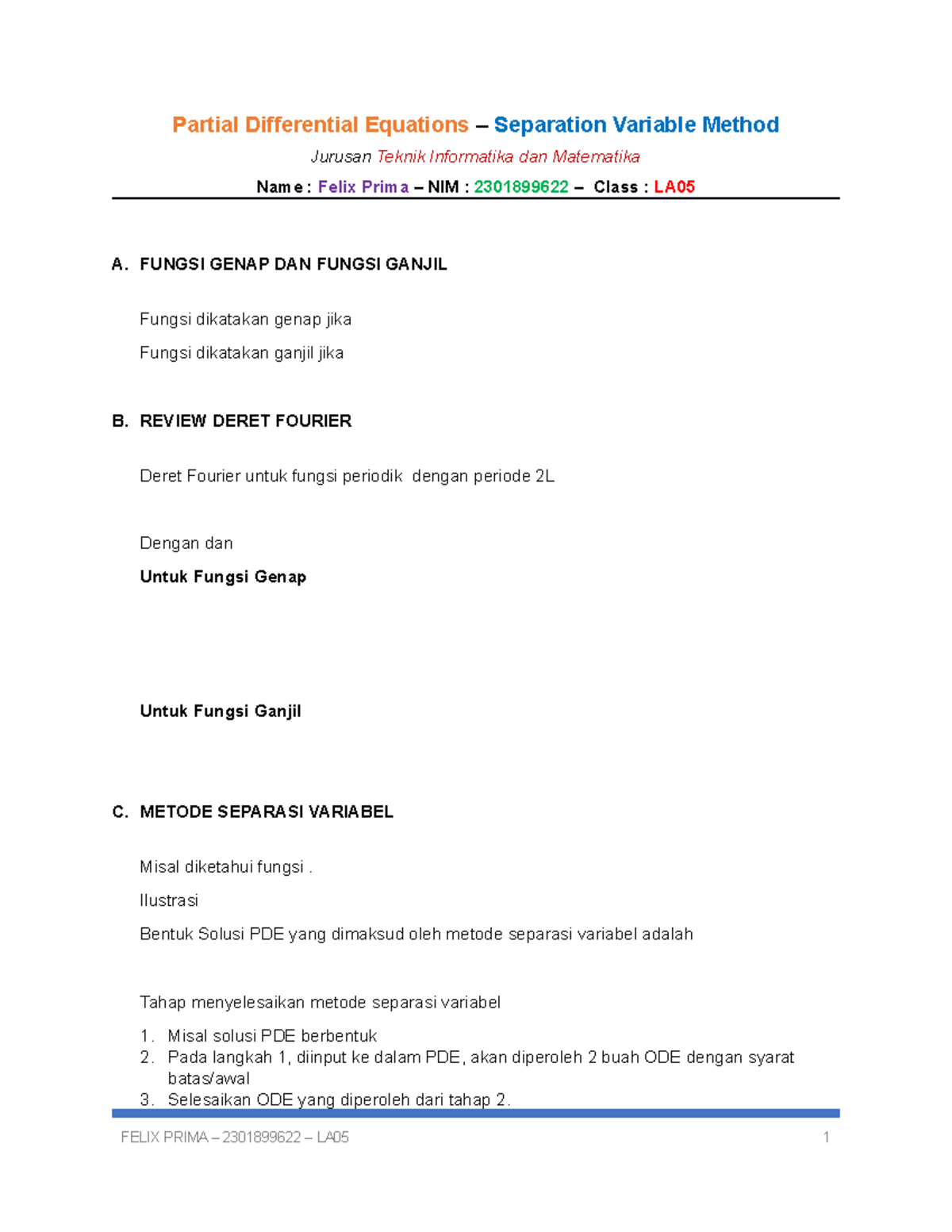 [M-4] Final Exam Notes on Partial Differential Equations - Separation ...