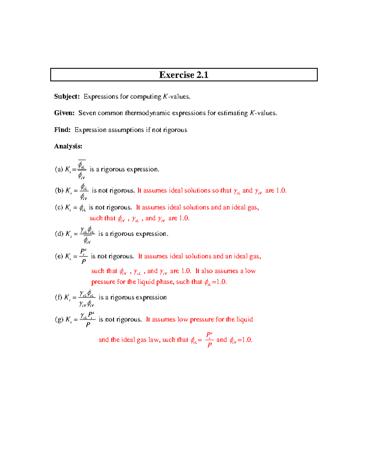 Ch02 - Solution Key for Separation Process Principles Exercises - Studocu