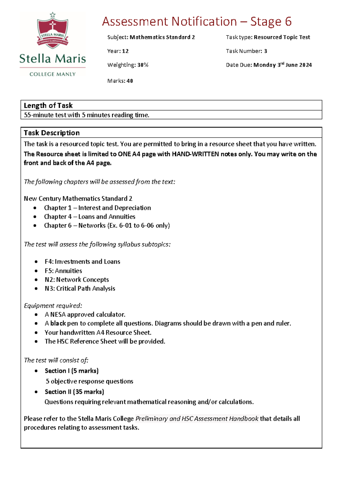 2024 y12MS2 t3 notification - Assessment Notification – Stage 6 Subject ...