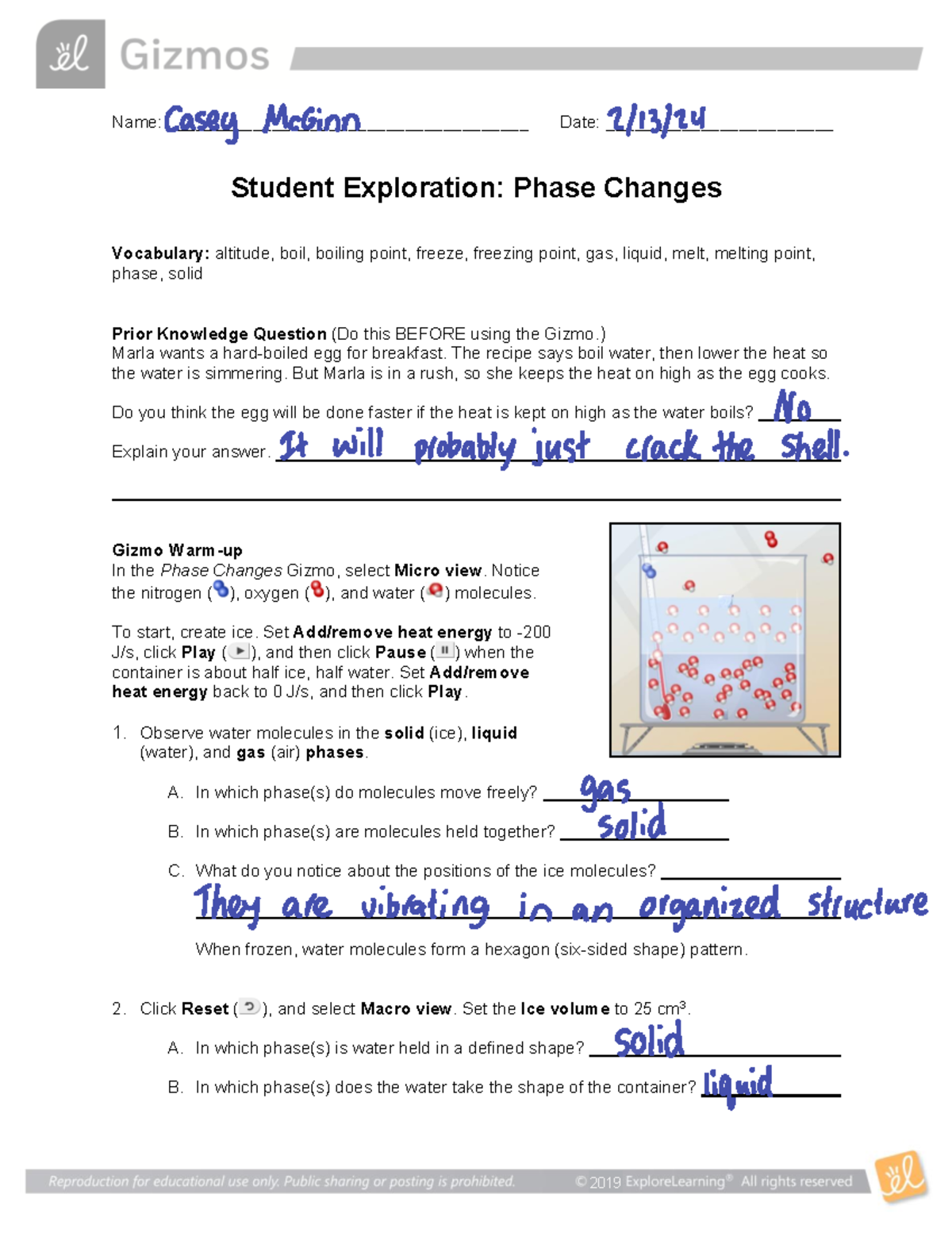 Phase Changes Gizmo Exploration & Observations - Studocu