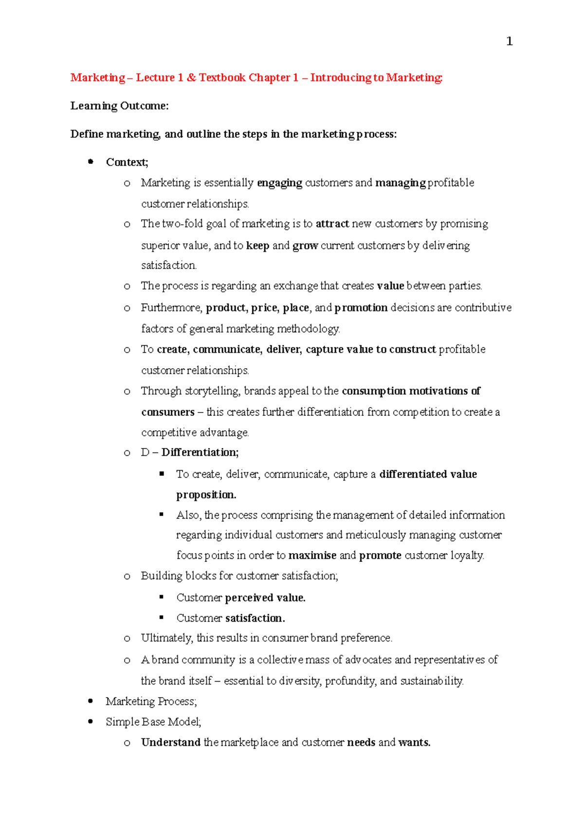 Marketing Principles: Lecture 1 - Introduction to Marketing Concepts ...