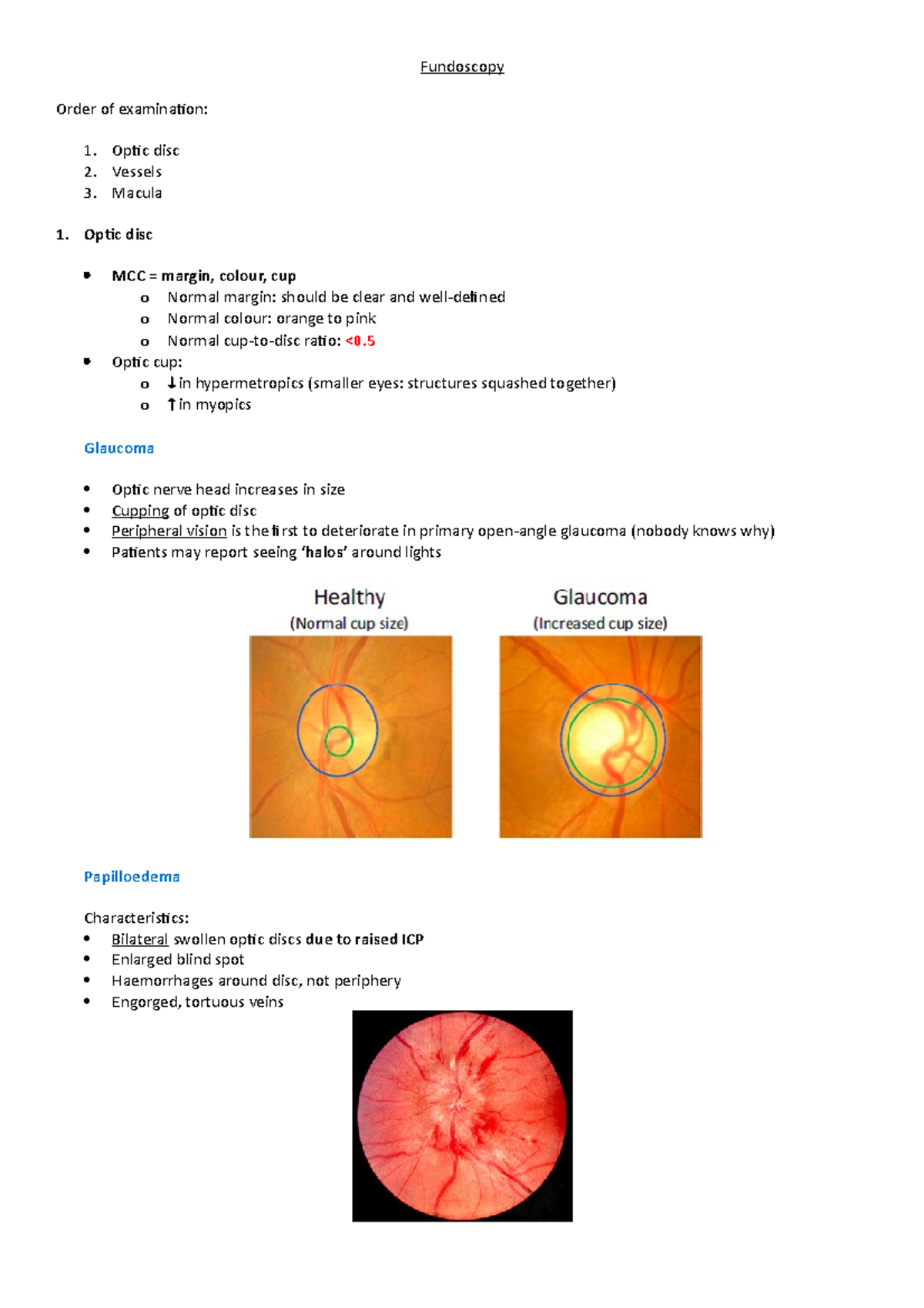 Normal Fundoscopic Exam Documentation