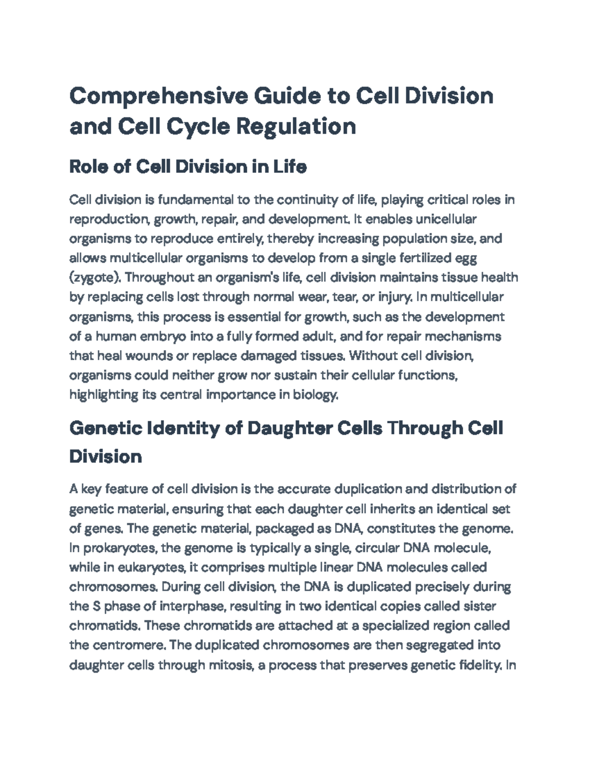 Cell Cycle Phases and Mitosis: A Comprehensive Overview (Biol 101 ...