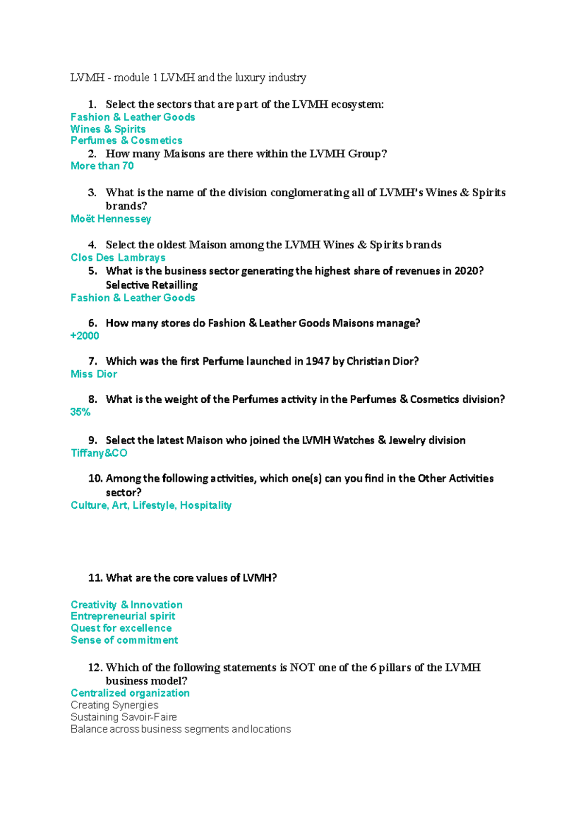 LVMH Module 1 Overview: The Luxury Industry and Key Insights - Studocu