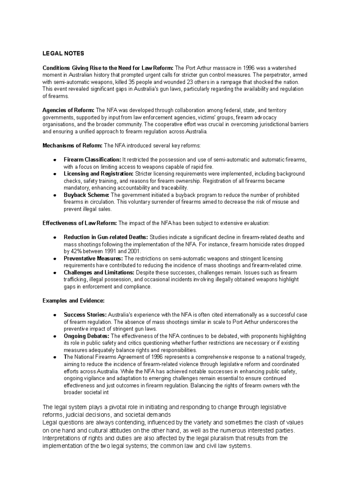 Legal Notes - Google Docs - LEGAL NOTES Conditions Giving Rise to the ...