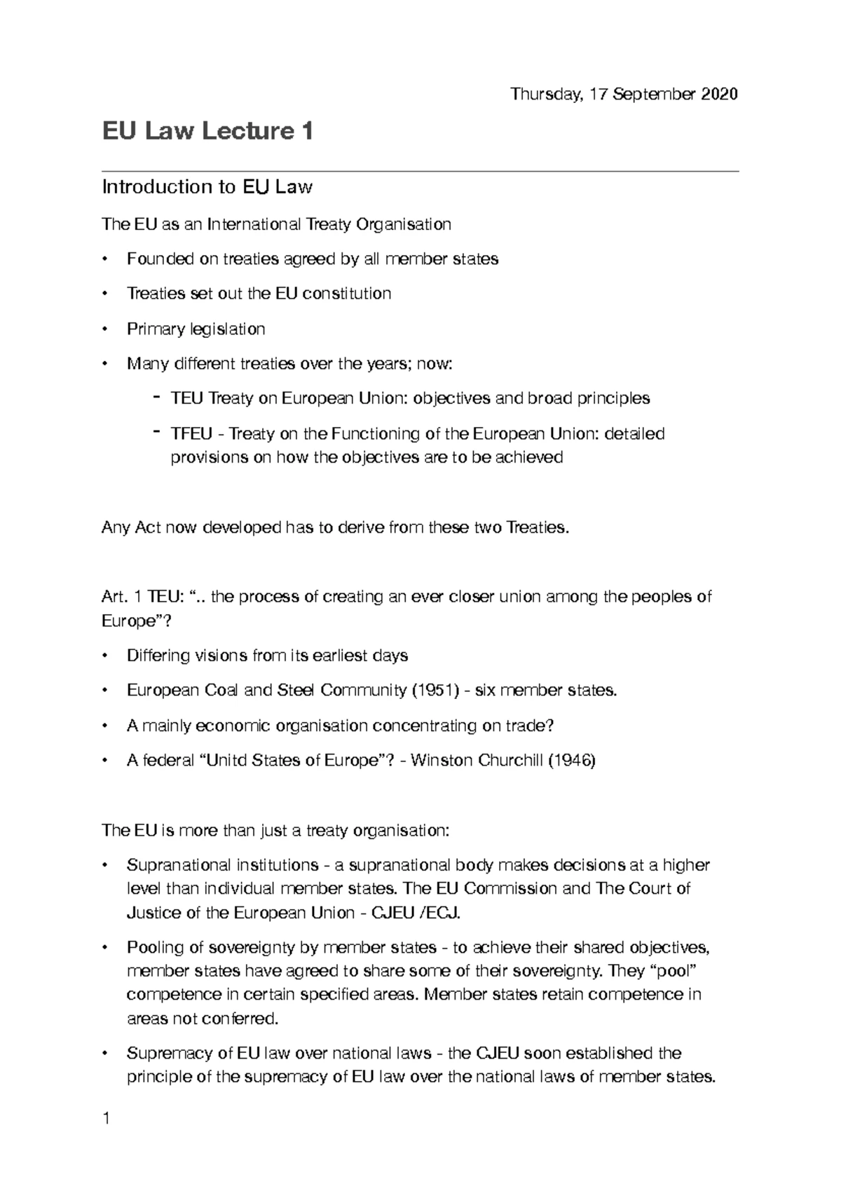 CL6301 Law of the EU - Spring 2024 Written Assessment Guide - Studocu