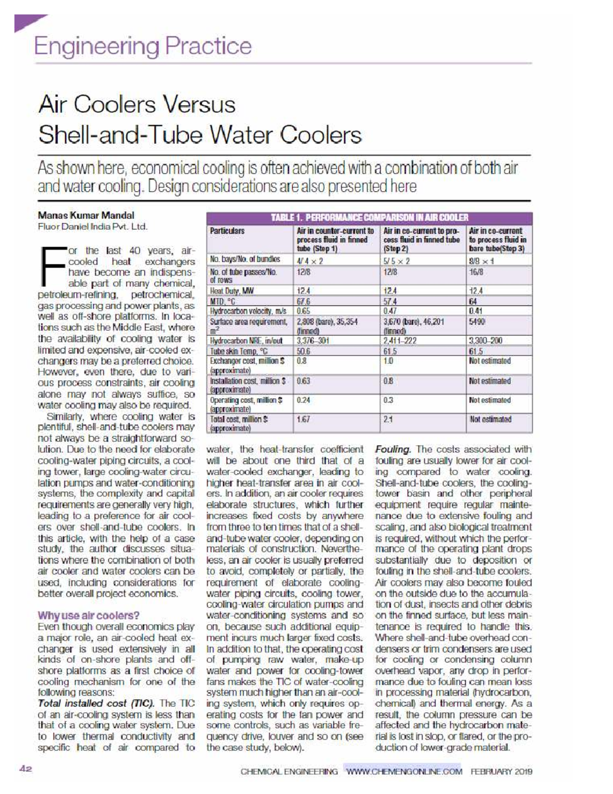 Engineering Practice: Air vs Water Coolers - Unit Op 4 Simulation - Studocu