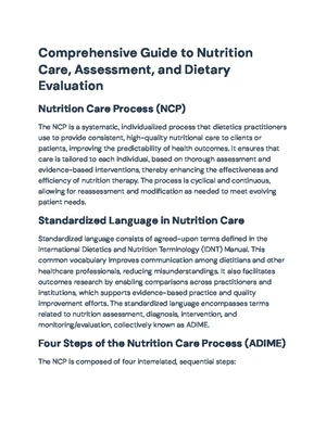 Comprehensive Clinical Nutrition Assessment Guide (HSC 202) - Studocu
